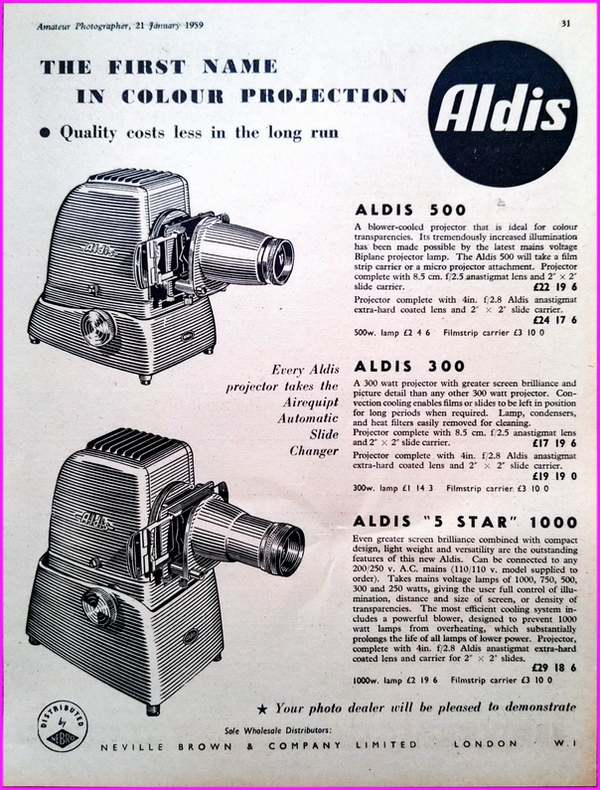 Aldis 1959 Advert