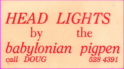 Babylonian Pigpen,
Babylonian PigPen Light Obbligato, The Lumia Company